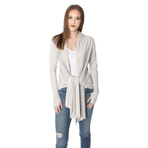 LAmade Waterfall Open Drape Cardigan White SZ XS Coastal Cowgirl Neutral Staple
